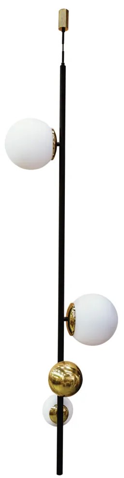 Pendente Organic Vertical Ø45X150Cm Alumínio E Globo Ø12Cm / Ø20Cm 1Xg... (BT - Branco Texturizado)