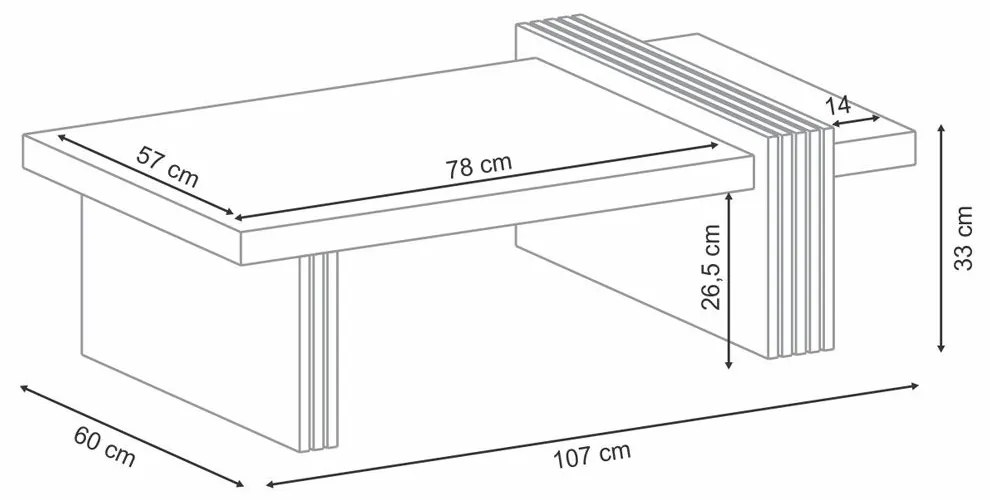Mesa de Centro para Sala de Estar Riad Nature/Off White G26 - Gran Belo
