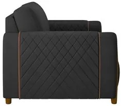 Poltrona Decorativa para Sala de Estar 98cm Amaranto M22 PU Preto - Mp