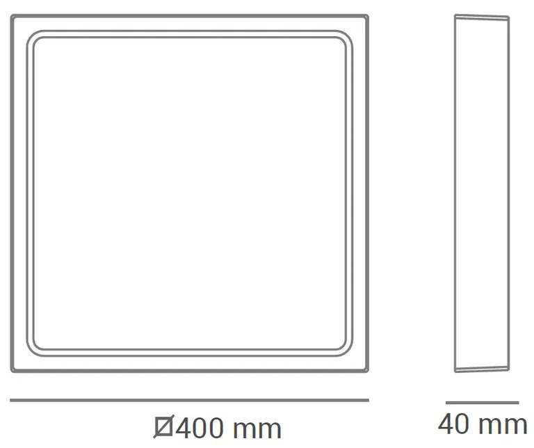 Luminária De Sobrepor Quadrado 30W 4000K Led Bivolt 40X40X4Cm Plafon |... (Branco)