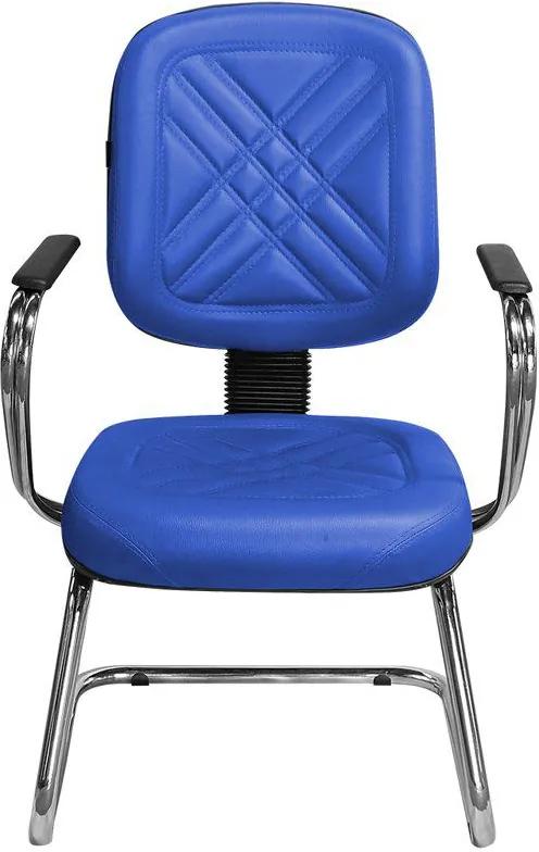 Cadeira para Escritório PD-03SCBC Couro Azul - Pethiflex