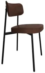 Cadeira de Jantar Estofada Kit 4 Ella M25 Sintético Marrom - Mpozenato