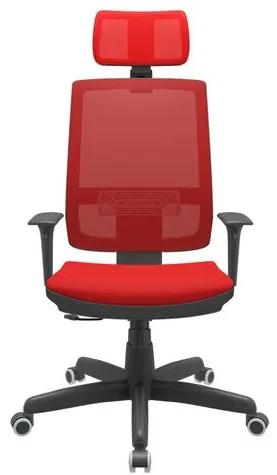 Cadeira Office Brizza Tela Vermelha Com Encosto Assento Aero Vermelho RelaxPlax Base Standard 126cm - 63631 Sun House