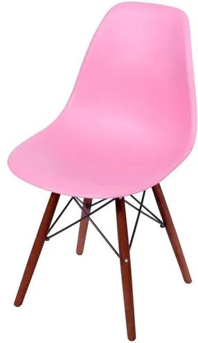 Cadeira Eames Polipropileno Rosa Pink Base Escura - 44836 Sun House