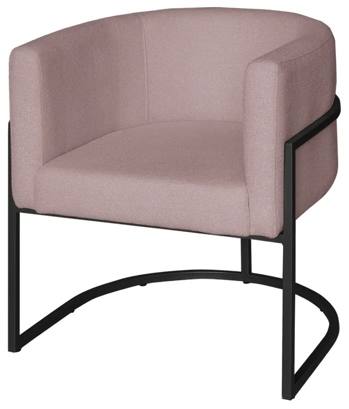 Poltrona Base Industrial Preto Sala de Estar Lety Veludo S05 - D'Rossi - Rose