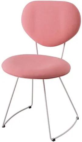 Cadeira Pimpom Rosa com Base Curve Branca - 49561 Sun House