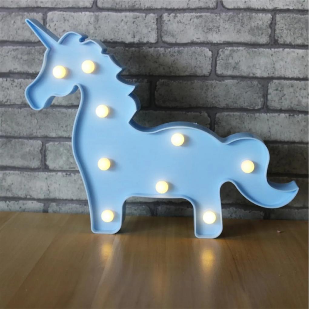 Luminaria Led Abajur Luz Decoracão Modelo Cavalo Azul