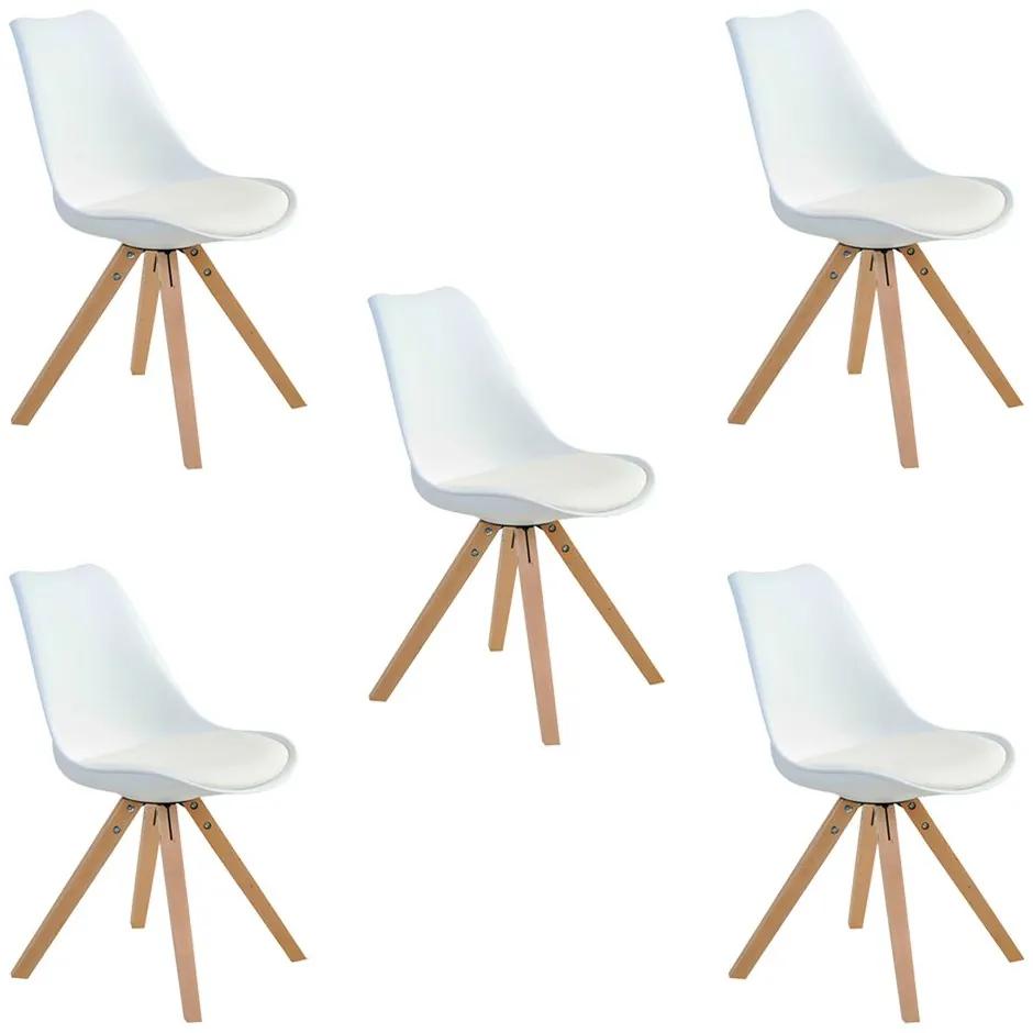 Kit 5 Cadeiras Decorativas Sala e Escritório Neo (PP) Branco G56 - Gran Belo