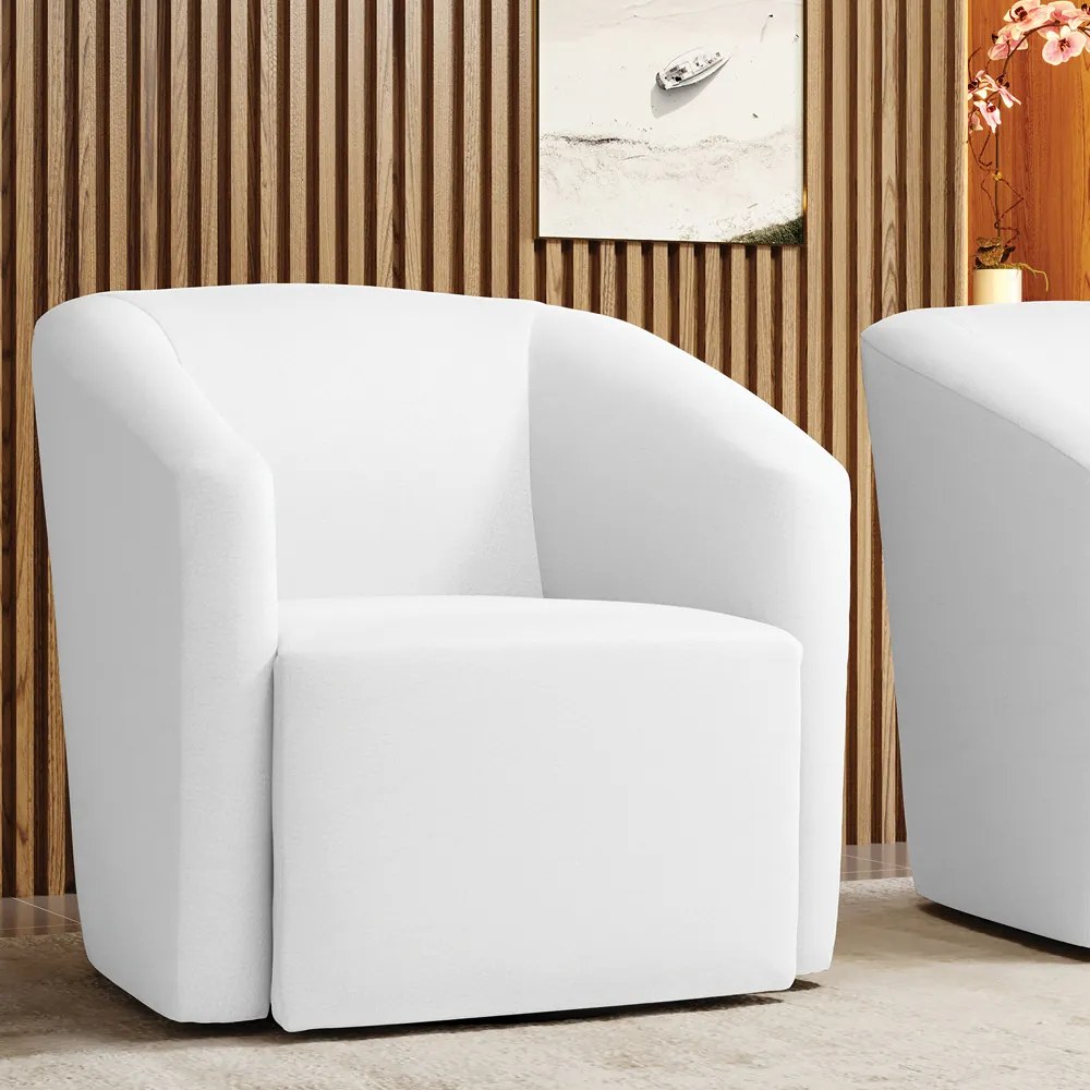 Poltrona Decorativa Base Giratória Stella Max Sintético D03 - D'Rossi - Branco