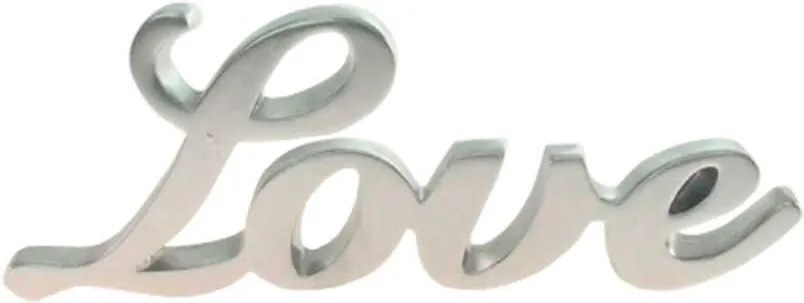 Palavra Love Decorativa Prata em Resina - 25x9 cm