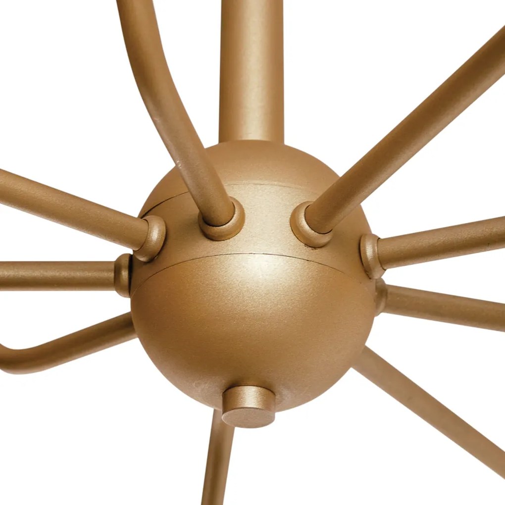 Pendente Pipoca Ø74X65Cm 9Xg9 / Metal E Globo Ø12Cm | Usina 16740/9 (ESC-V - Escovado, CLEAR)