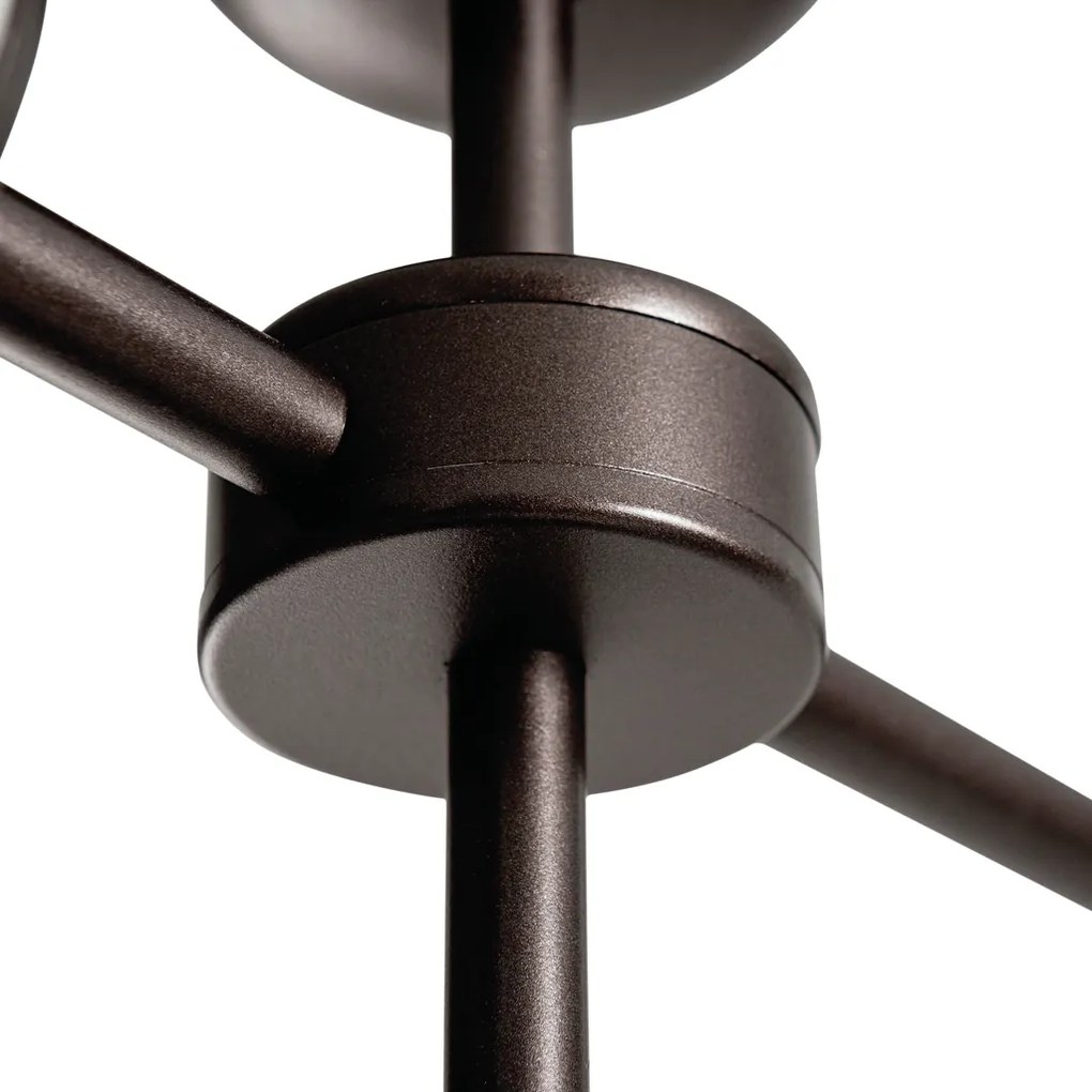 Pendente Kobe Ø96X39Cm 12Xg9 / Metal E Globo Ø12Cm | Usina 16743/12 (FN-F - Fendi Fosco, AMBAR)