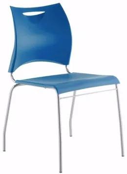 Cadeira One Cromada com Assento e Encosto em Polipropileno Azul Roal