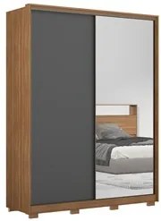 Guarda Roupa Casal 180cm Com Pés 2 Portas de Correr 1 Espelho Épico D0