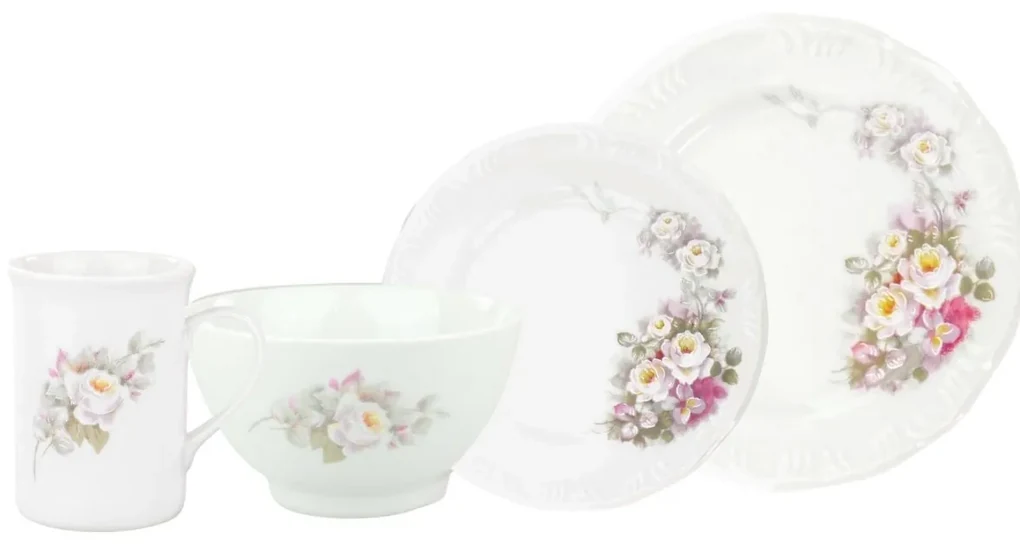 Aparelho de Chá e Café Porcelana Schmidt 53 peças - Dec. Eterna E351 -  SCHMIDT