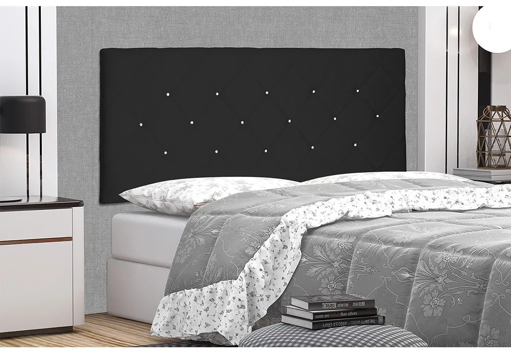 Cabeceira Painel Tânia Para Cama Box King 195 cm Suede - D'Rossi - Preto