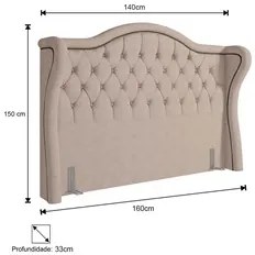 Cabeceira Cama Box Casal 140cm Antibes P02 Linho Areia - Mpozenato