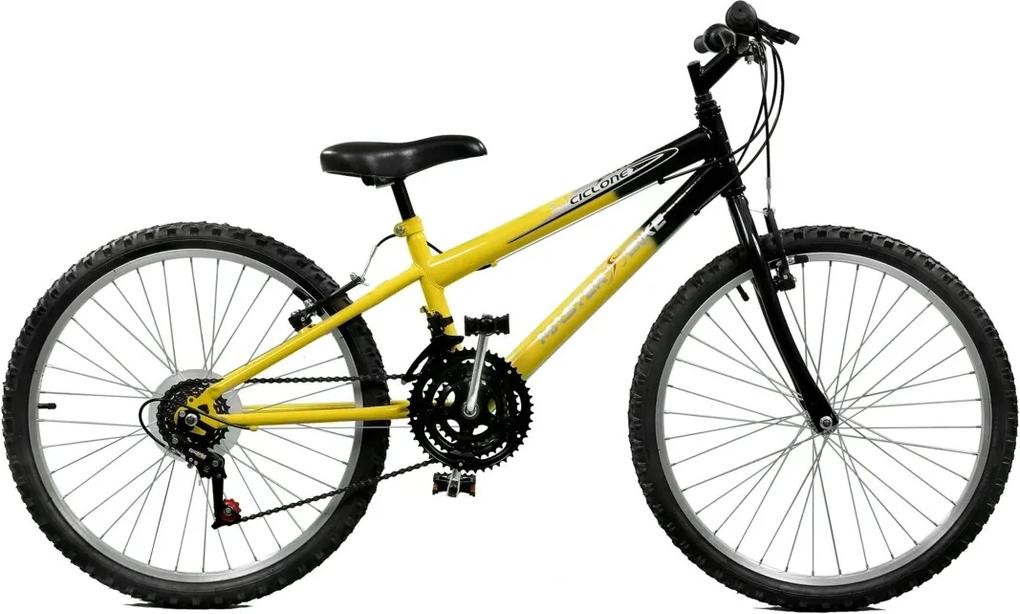 Bicicleta Master Bike Aro 24 masculina Ciclone Plus Amarelo