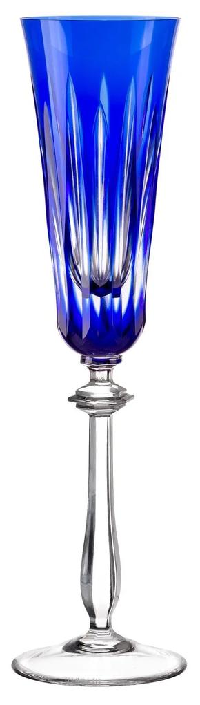 Taça de Cristal Lapidado p/ Champagne 38 - Azul Escuro  Azul Escuro