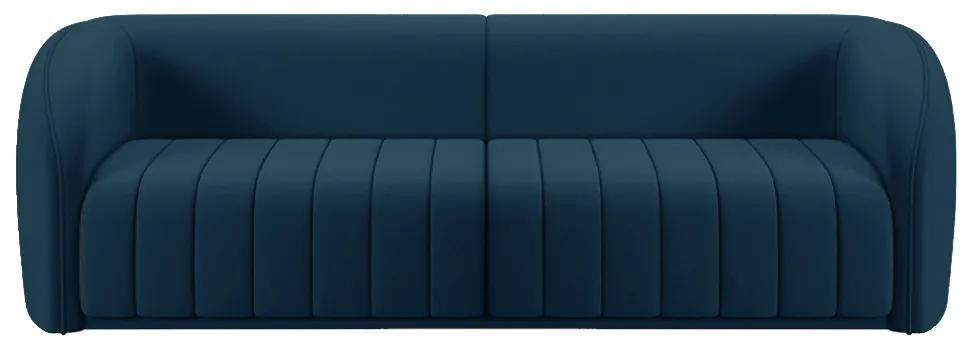 Sofá Decorativo Sala de Estar 252cm Adam 3 Lugares Veludo Azul Marinho G45 - Gran Belo