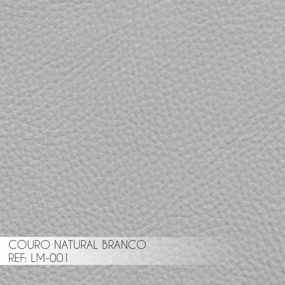 Kit 2 Puff Decorativo Sala de Estar Costela Couro Branco G34 - Gran Belo