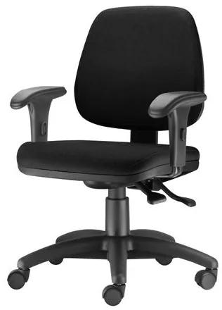 Cadeira Job com Bracos Curvados Assento Crepe Base Rodizio Metalico Preto - 54580 Sun House