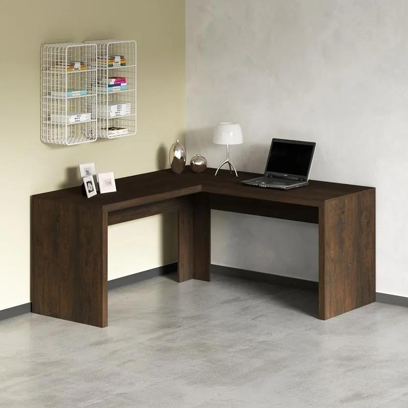 Mesa De Escritório Escrivaninha De Canto Home Office Rústico