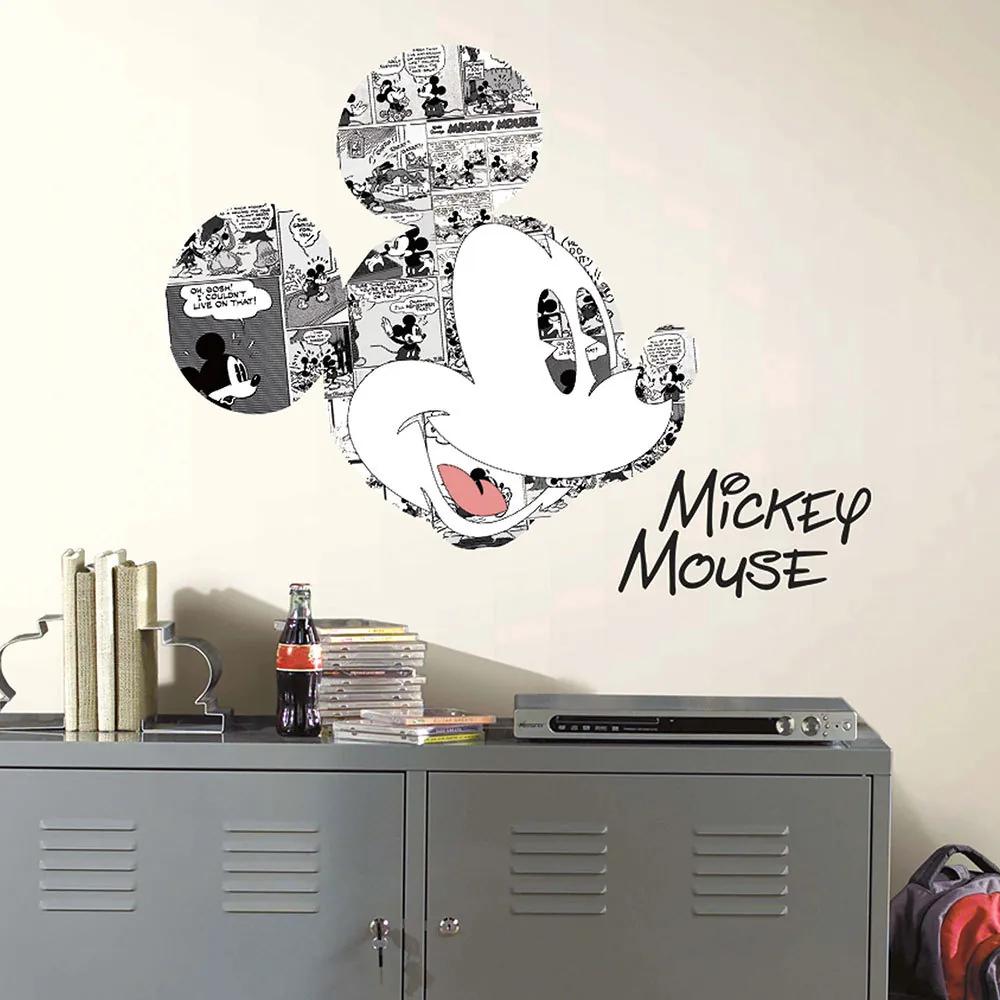 Adesivo De Parede Quadrinho Mickey Mouse Branco E Preto - Disney York...
