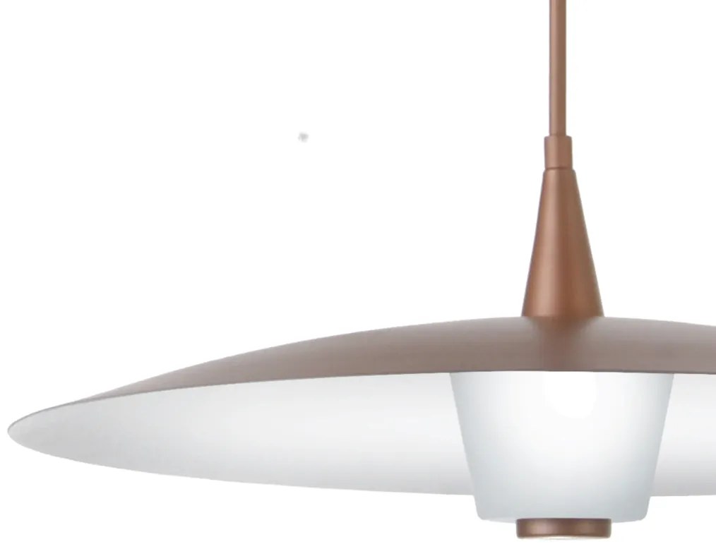 Pendente Eclisse Ø50X41Cm Disco Curvo Metal Alumínio E Vidro 01Xled 9W... (GRAFITE / LUNA)
