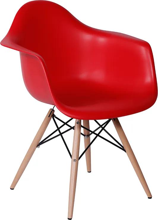 Cadeira Eiffel DAW Wood Eames Vermelha