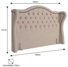 Cabeceira Cama Box Casal Queen 160cm Antibes P02 Linho Areia - Mpozena