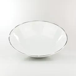 Saladeira 24 Cm Porcelana Schmidt - Dec. Filetado Prata Pomerode - Branco
