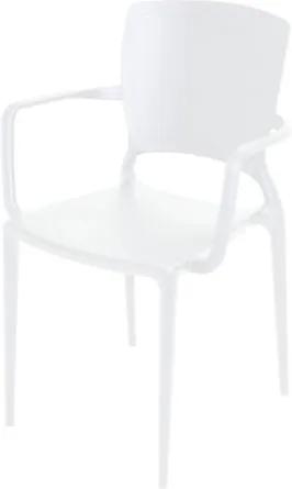 Cadeira com Braco Sofia Encosto Fechado Cor Branco - 27722 Sun House