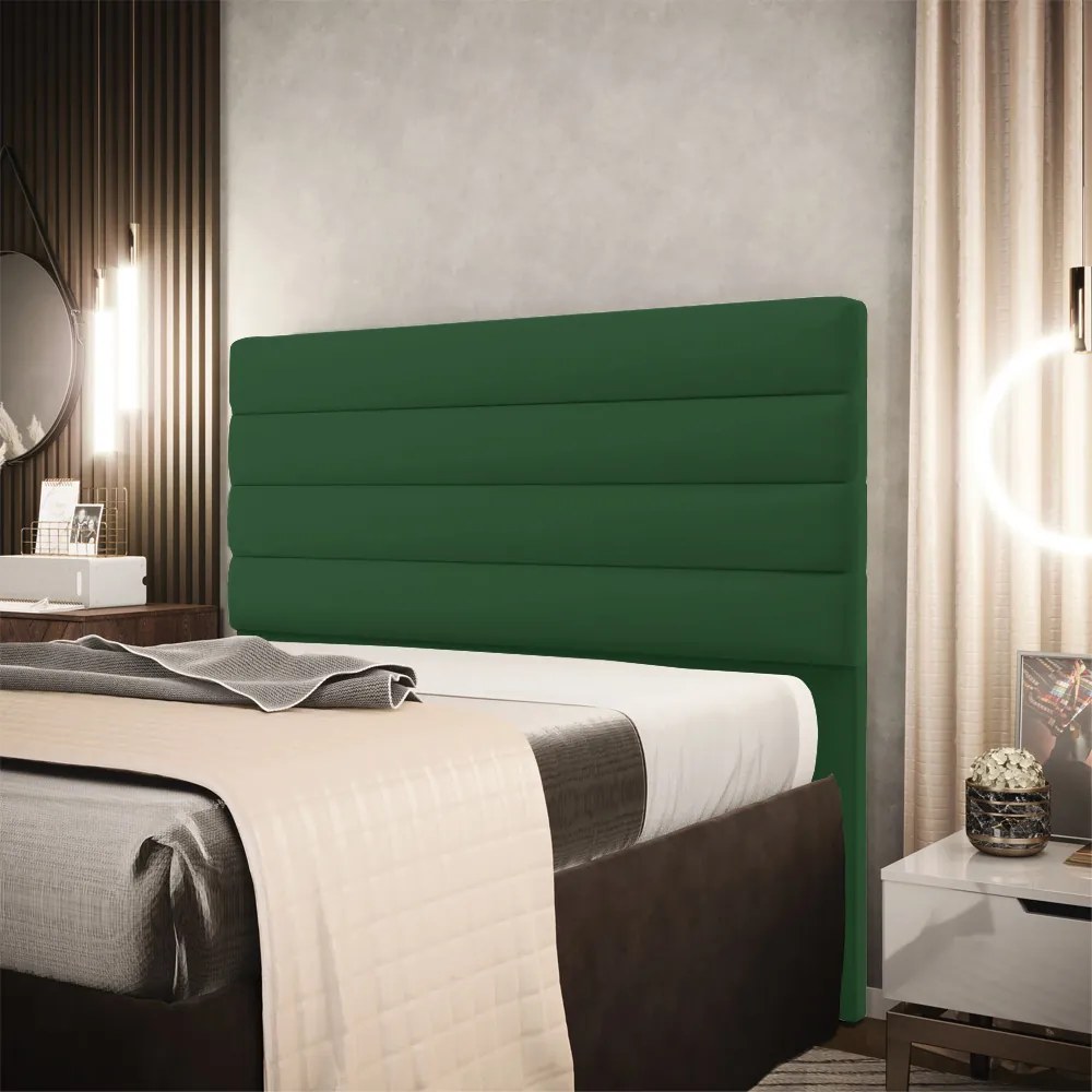 Cabeceira California Para Cama Box King 190 cm Veludo Verde - D'Rossi