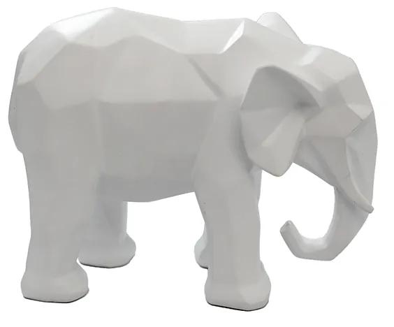 Escultura Decorativo Elefante Poliresina Branco