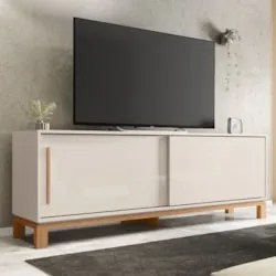 Rack Bancada Para TV 65 Pol 180cm Lucca Off White/Freijó C01 - Mpozena