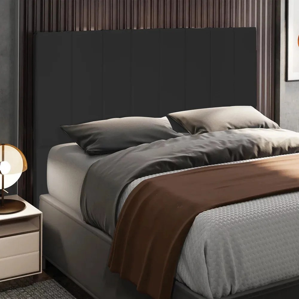 Cabeceira Jade Para Cama Box Casal 140 cm Corino - D'Rossi - Preto