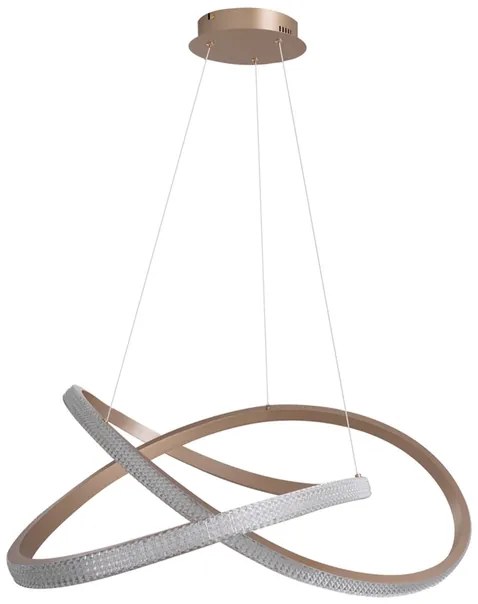 Pendente Led Metal Aluminio Champagne 84w 3000k Atenas