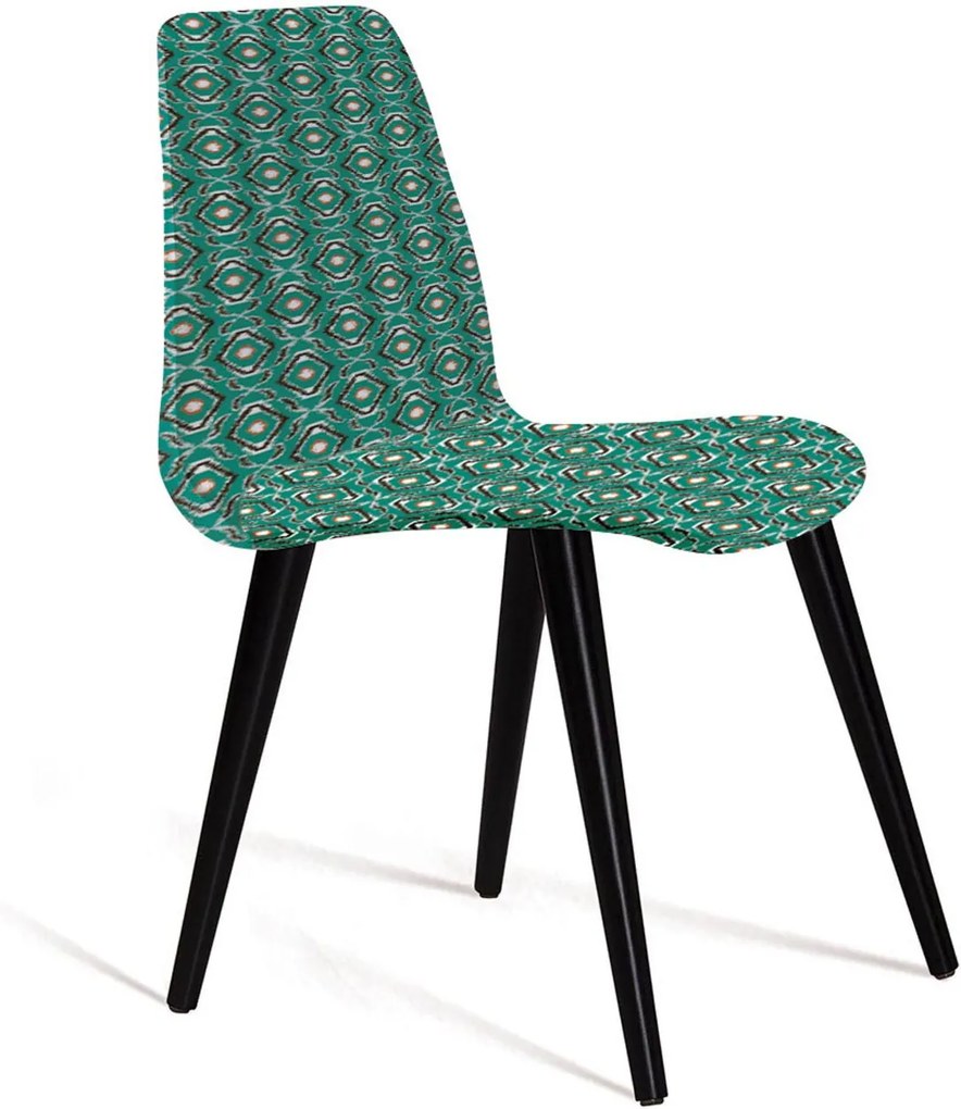 Cadeira Eames Tecido Pe Madeira Daf Verde/Cinza