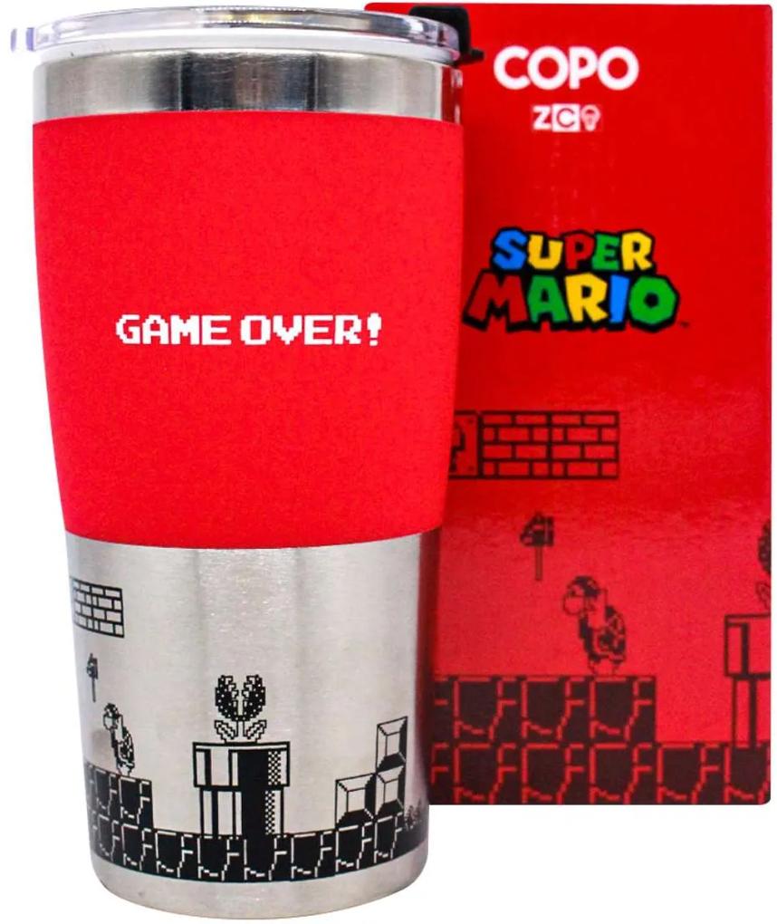 Copo Viagem Mario Game Over Retro Nintendo
