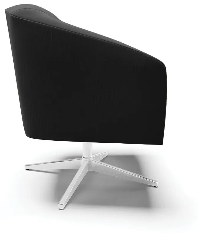 Poltrona Decorativa Giratória Cromada Stella Suede D03 - D'Rossi - Preto