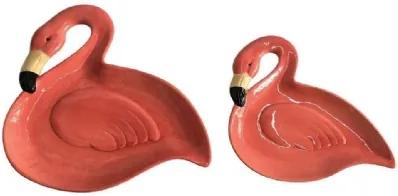 Conjunto de Petisqueira Ovais Flamingos 2 Peças