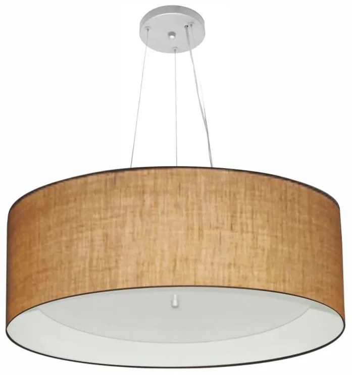 Lustre Pendente Cilíndrico Vivare Md-4142 Cúpula em Tecido 80x30cm - Bivolt