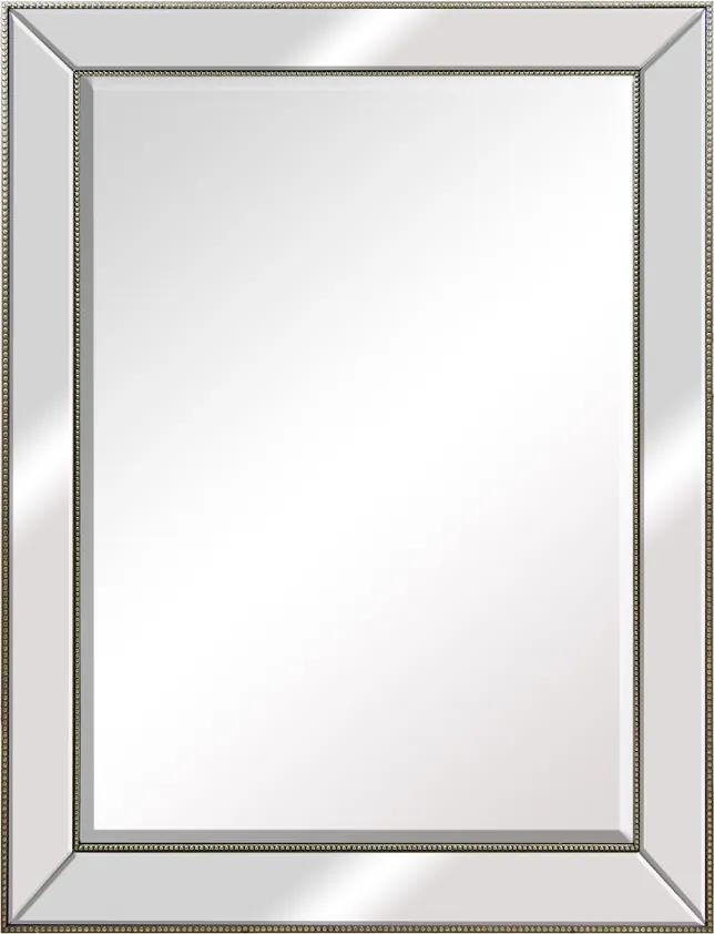 Espelho Retangular com Moldura Espelhada em Prata - 98x128cm