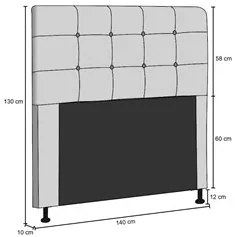 Cabeceira Cama Box Casal 140cm Safira Sintético I02 Branco - Mpozenato