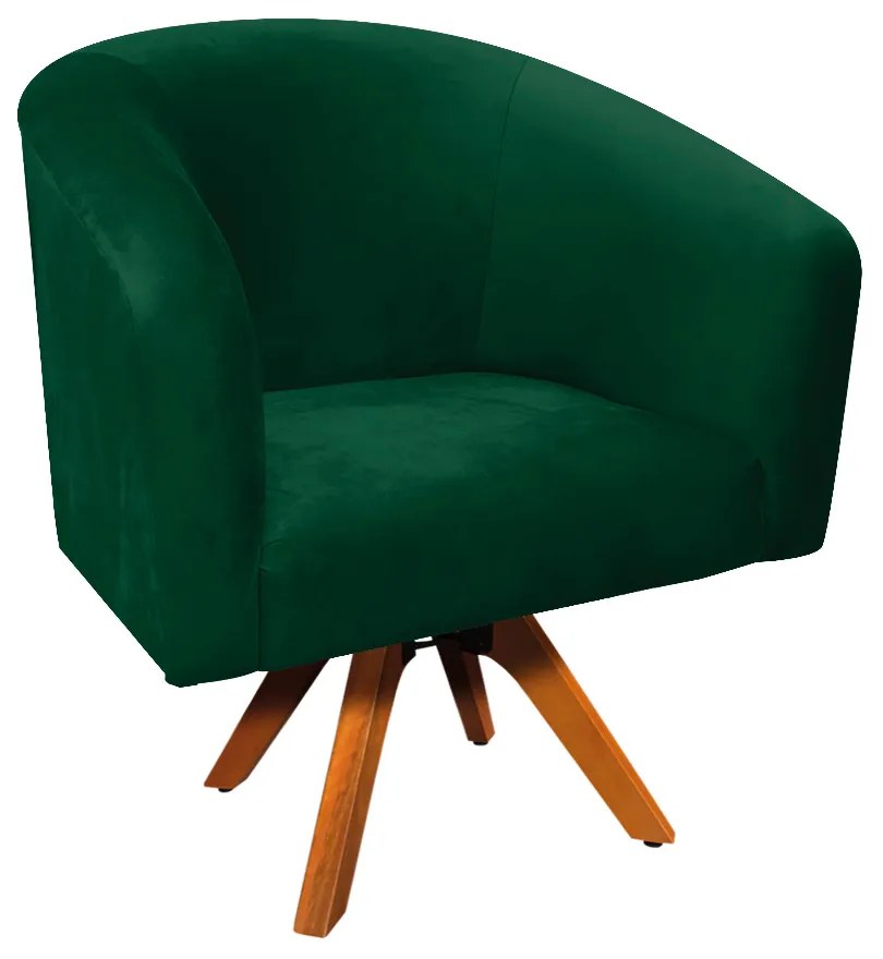 Poltrona Decorativa Giratória MM30 Stella Suede Verde D03 - D'Rossi