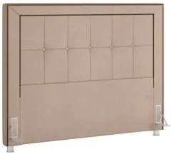 Cabeceira Cama Box Casal 140cm Paolla P02 Veludo Bege - Mpozenato