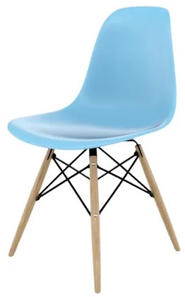 Kit 2 Cadeiras Eames Infantil Polipropileno Azul Claro Dsw Madeira - 75424 Sun House