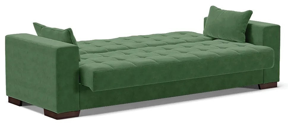 Sofá Cama 02 lugares Lisboa Suede Verde Pés de Madeira - D'Rossi