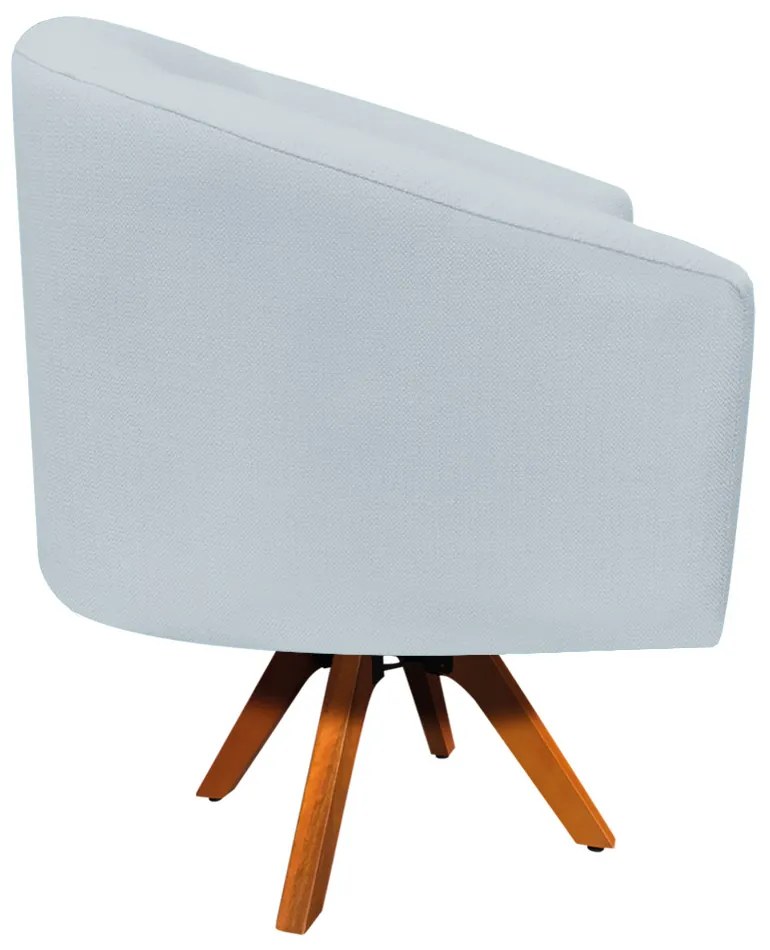 Poltrona Decorativa Giratória MM30 Stella Linho Cinza Claro D03 - D'Rossi